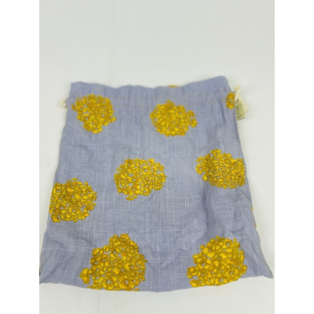 Della Q Project Draw String Bag Grey Blue Yellow 11 x 10